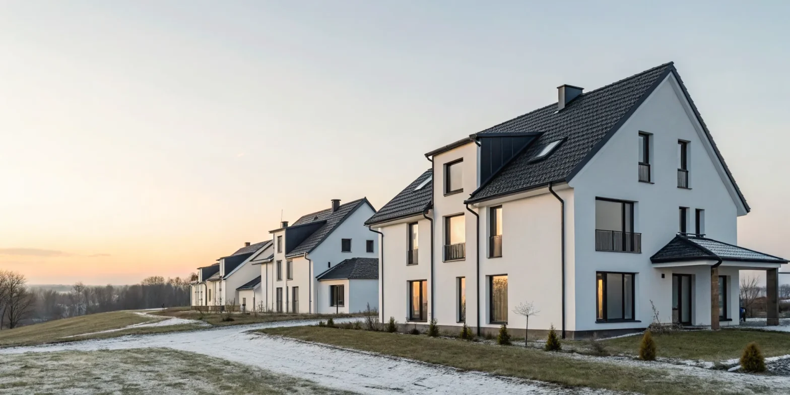 Modern gable roofs on homes in a cold climate, a key decision when choosing a new roofing style.