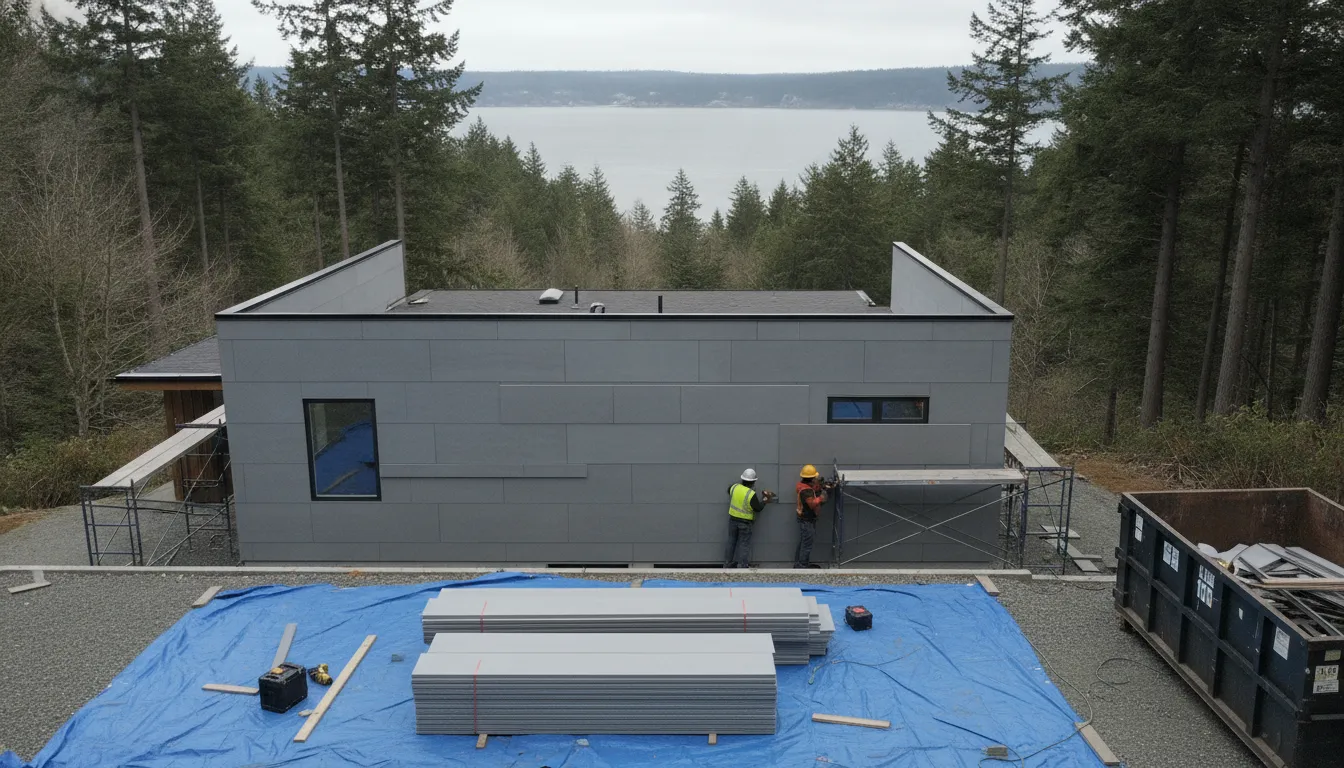 Siding installation on a Puget Sound home