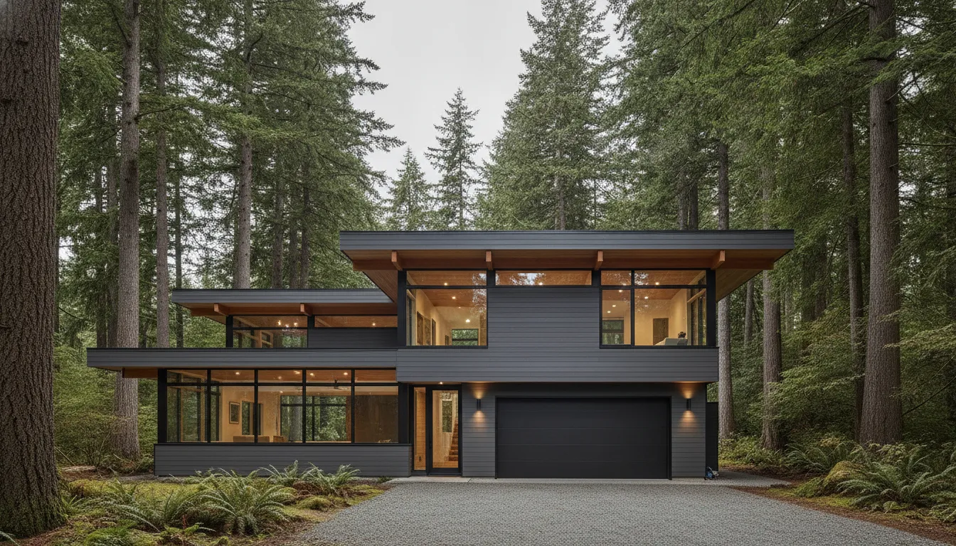 Washington craftsman home finished with gray Hardie board siding