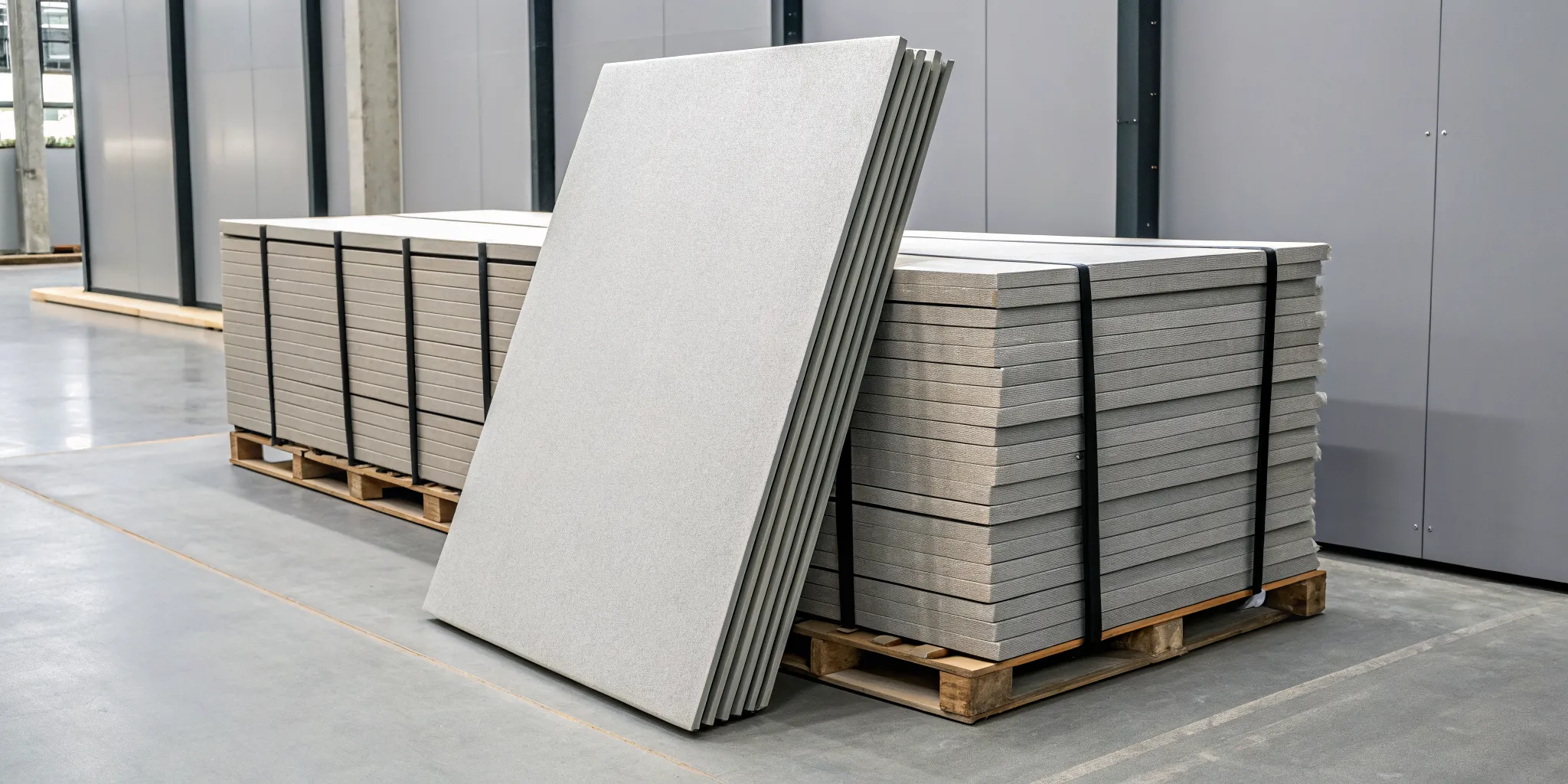 The cost of 4x8 Hardie board sheets stacked on pallets at a supplier.