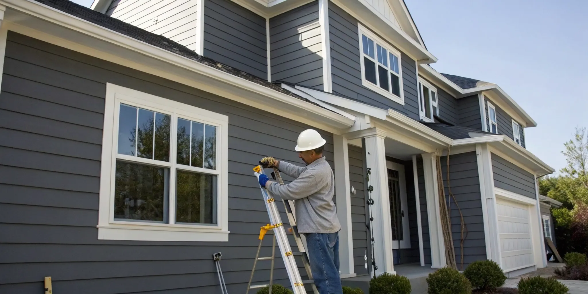 Expert contractor installing James Hardie fiber cement siding on a home.
