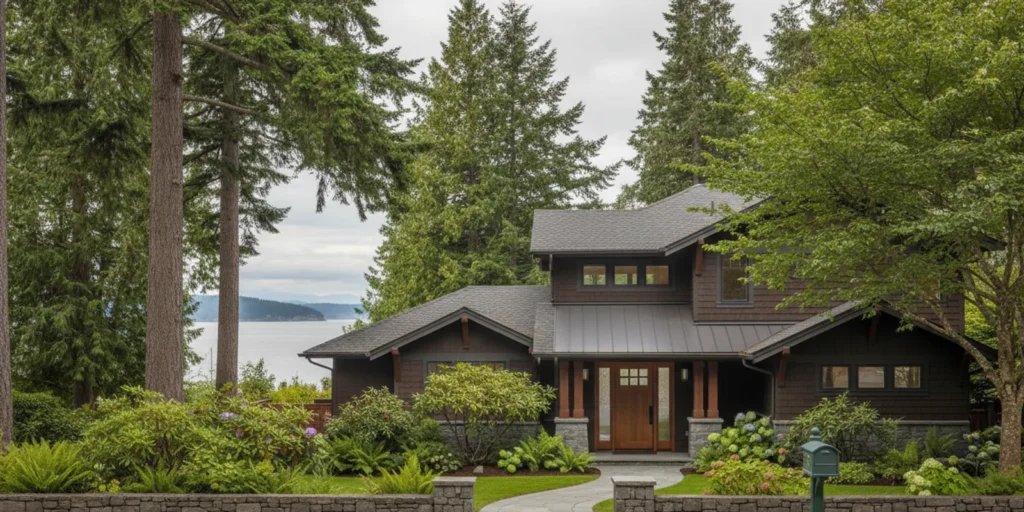 Washington home with a professionally installed roof beneath an overcast sky